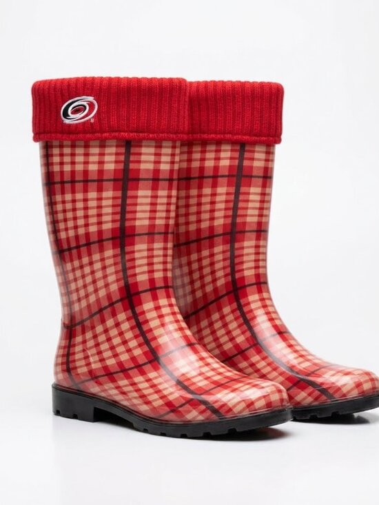 Carolina Hurricanes Shoes - Carolina Hurricanes NHL Plaid Red White Black Snow Rain Winter Game Day Boots